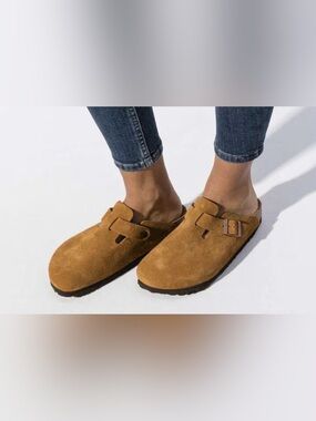 Birkenstock Boston Suede Soft Footbed Mules